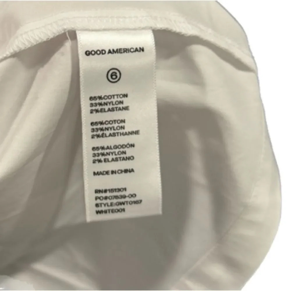 Good American size 6 (3xl) white cotton blend slit back poplin shirt - Picture 12 of 13